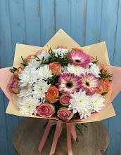 Букет цветов из:  Розы, Герберы и Хризантемы #REPLACE_PRED# Верее