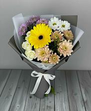 Букет цветов из:  Розы, Герберы и Хризантемы в Верее