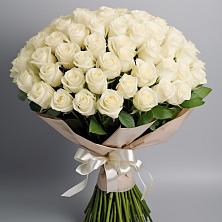 Букет 101 беля роза Белоснежка в Верее