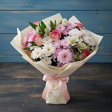 Букет цветов из:  Хризантемы, Альстромерии и Розы #REPLACE_PRED# Верее