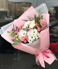 Букет цветов из:  Розы, Лизиантусы и Хризантемы в Верее