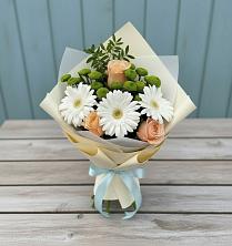 Букет цветов из:  Герберы, Розы и Хризантемы в Верее